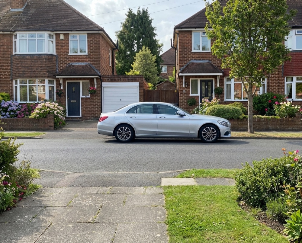 Residential street in Aldwick with wheelie bins
